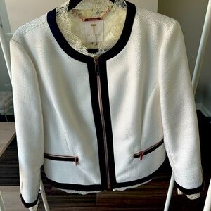 Ted Baker London Lace Trimmed and Lined Cropped Jacket